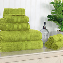Superior Ultra Soft Cotton Absorbent Solid Assorted 8-Piece Towel Set - Celery