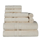 Ultra-Soft Cotton Absorbent Quick-Drying Solid 8 Piece Towel Set - Towel Set by Superior