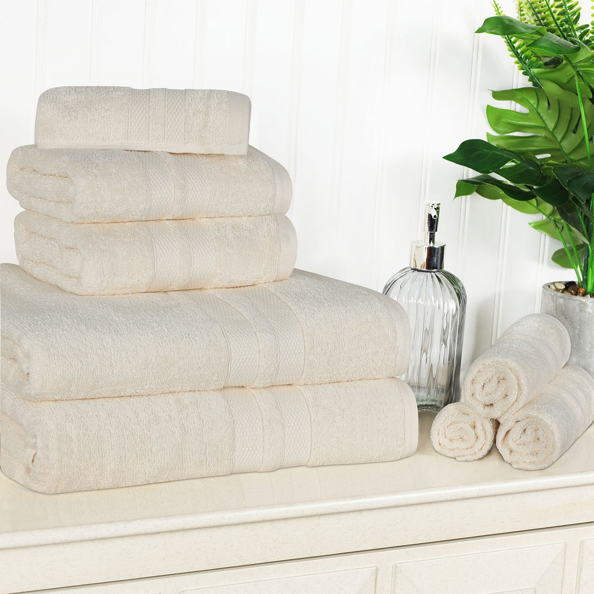 Superior Ultra Soft Cotton Absorbent Solid Assorted 8-Piece Towel Set