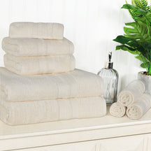Superior Ultra Soft Cotton Absorbent Solid Assorted 8-Piece Towel Set - Cream