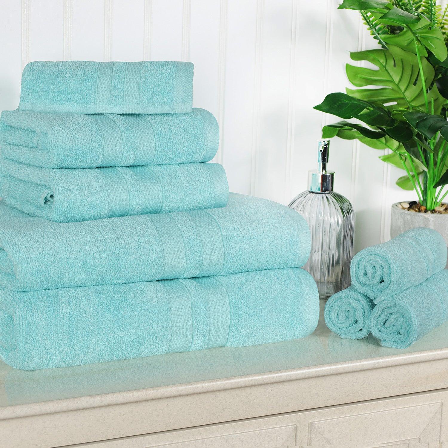Ultra-Soft Cotton Absorbent Quick-Drying Solid 8 Piece Towel Set - Towel Set by Superior