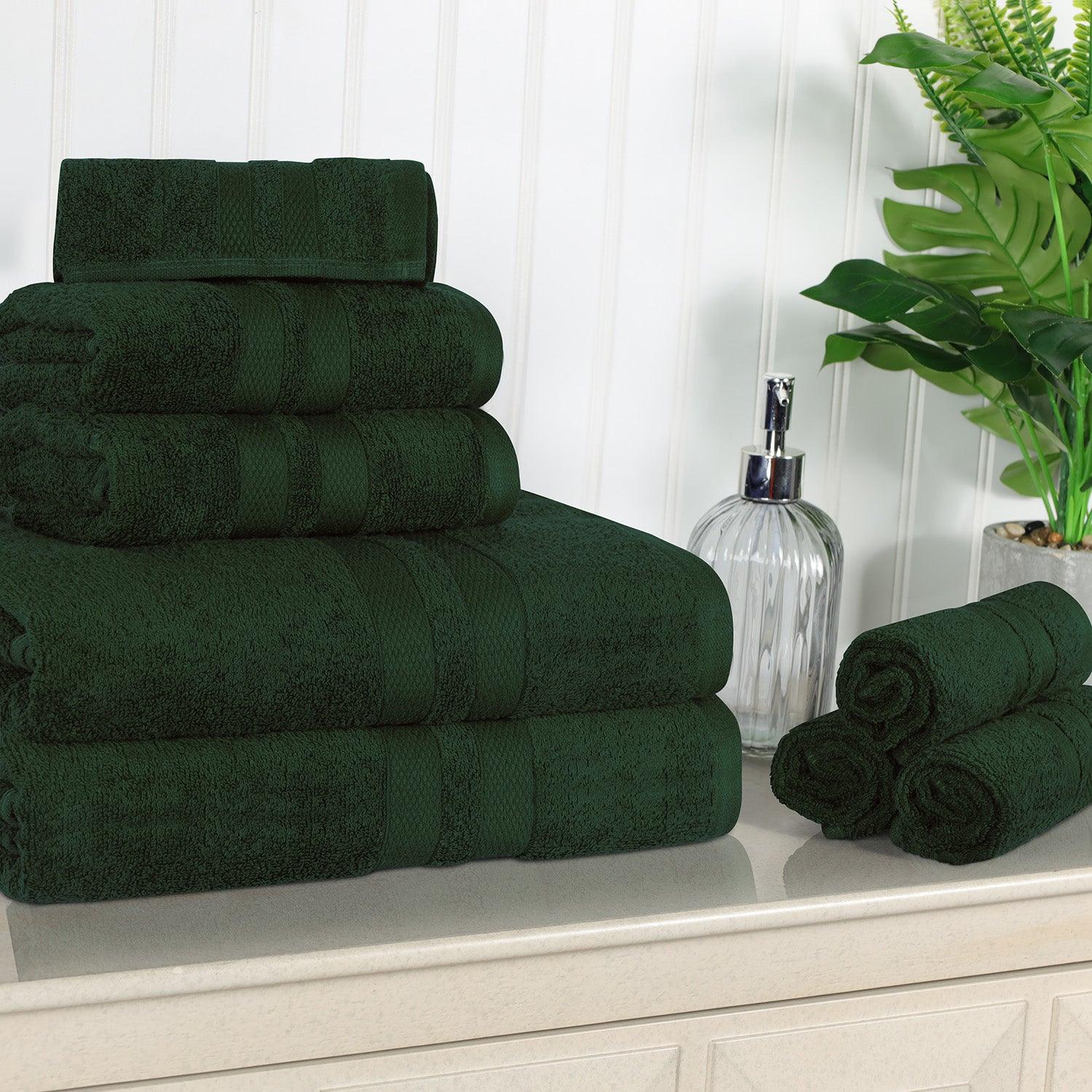 Ultra-Soft Cotton Absorbent Quick-Drying Solid 8 Piece Towel Set - Towel Set by Superior Brand