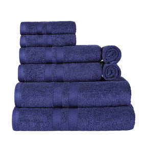 Superior Ultra Soft Cotton Absorbent Solid Assorted 8-Piece Towel Set -  Nvay Blue