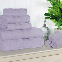 Superior Ultra Soft Cotton Absorbent Solid Assorted 8-Piece Towel Set - Wisteria