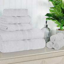 Superior Ultra Soft Cotton Absorbent Solid Assorted 8-Piece Towel Set - Silver