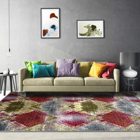 Amarsi Geometric Non-Slip Indoor Washable Area Rug-Rugs by Superior-Home City Inc