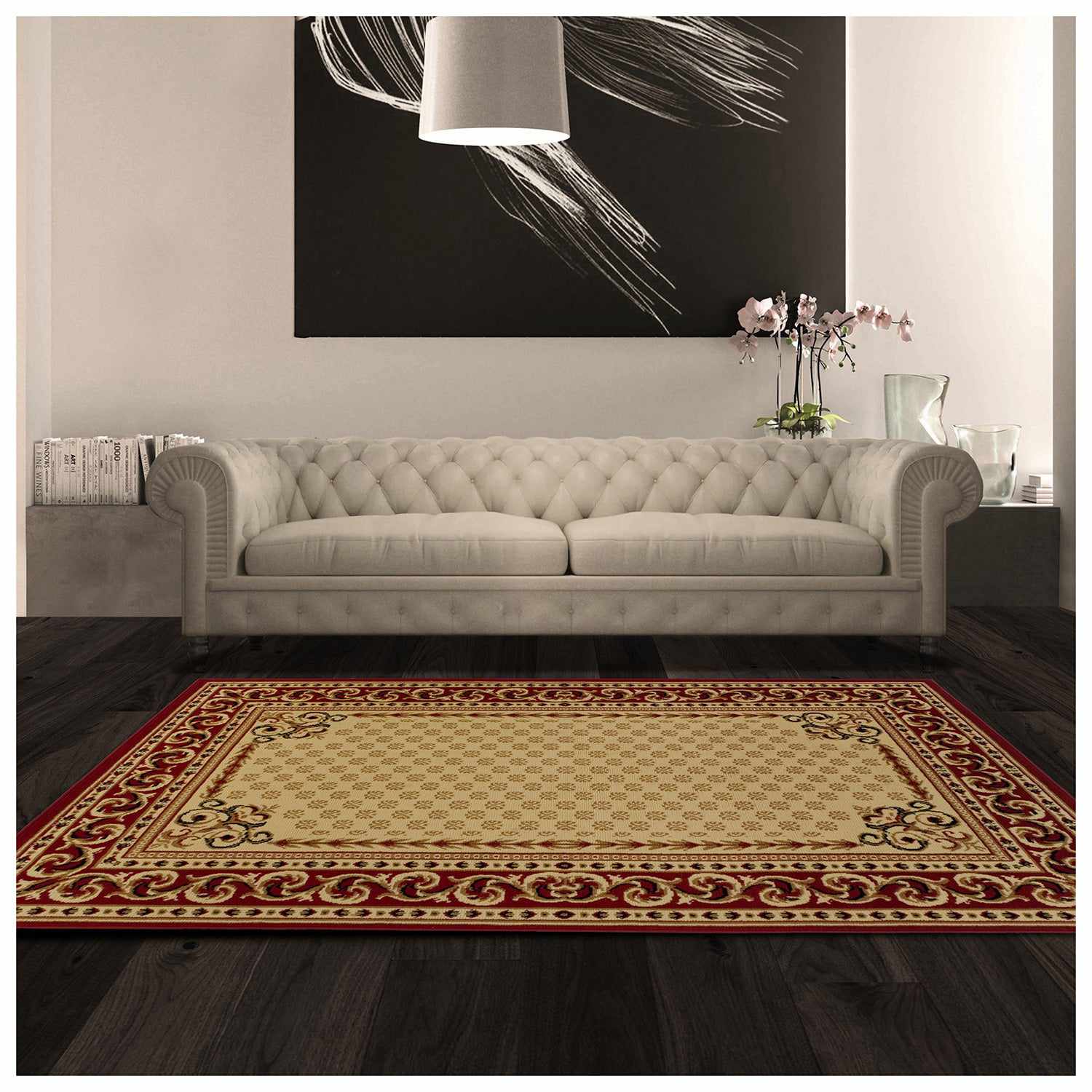 Superior Longfield Traditional Oriental Area Rug  - Ivory
