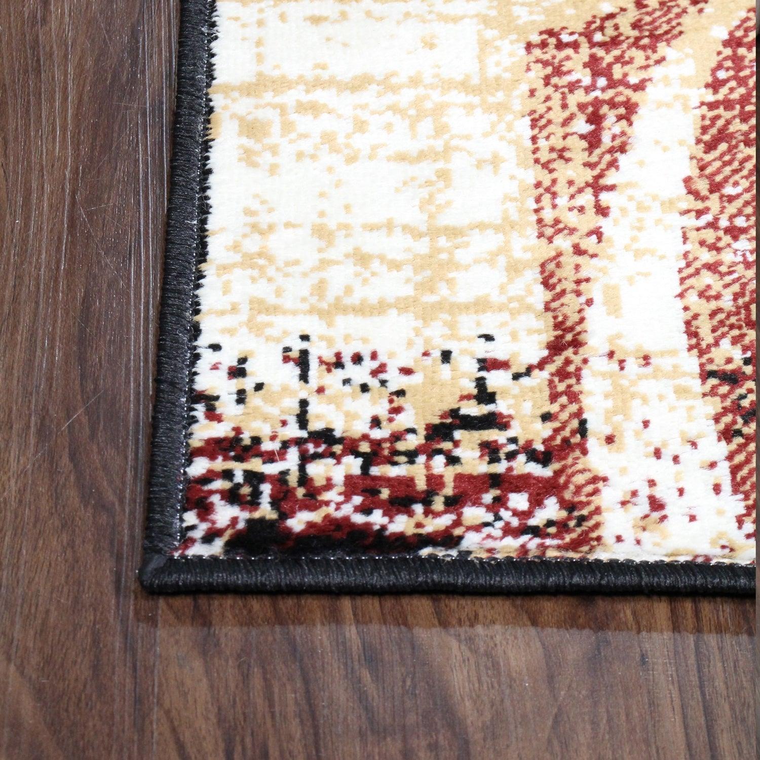  Superior Pastiche Contemporary Floral Patchwork Area Rug -Burgundy