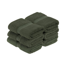 Egyptian Cotton Heavyweight 6 Piece Face Towel/ Washcloth Set - Forest Green