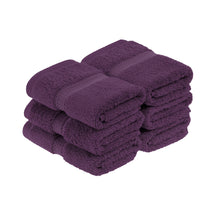 Egyptian Cotton Heavyweight 6 Piece Face Towel/ Washcloth Set - Plum