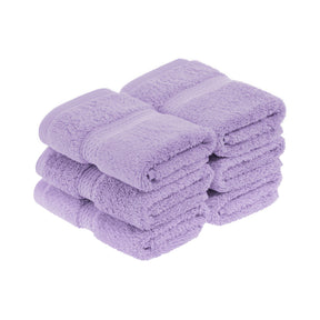 Egyptian Cotton Heavyweight 6 Piece Face Towel/ Washcloth Set - Purple