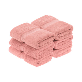 Egyptian Cotton Heavyweight 6 Piece Face Towel/ Washcloth Set - Tea Rose