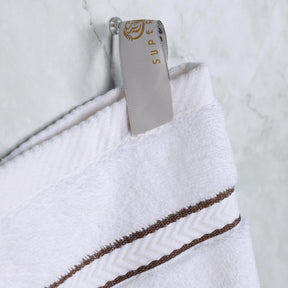  Turkish Cotton Heavyweight Ultra-Plush 6 Piece Bath Towel Set -  White-Choco