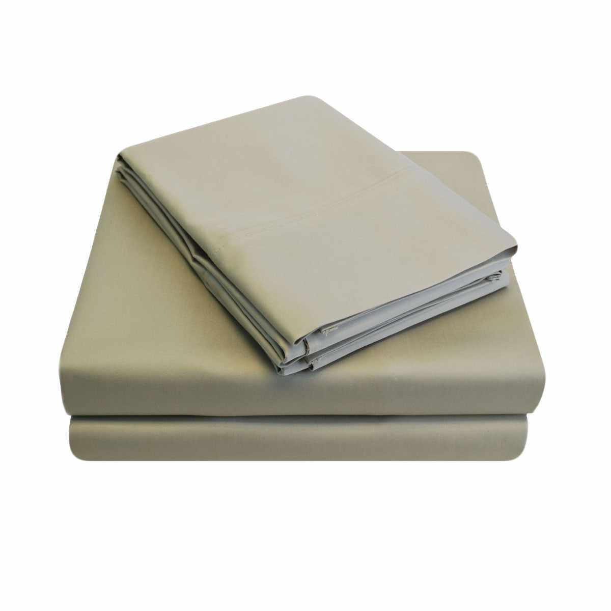 Superior 900-Thread Count Cotton Solid Ultra-Soft Premium Deep Pocket Sheet Set - Stone
