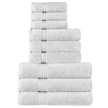 Egyptian Cotton Highly Absorbent Solid 9 Piece Ultra Soft Towel Set - Silver