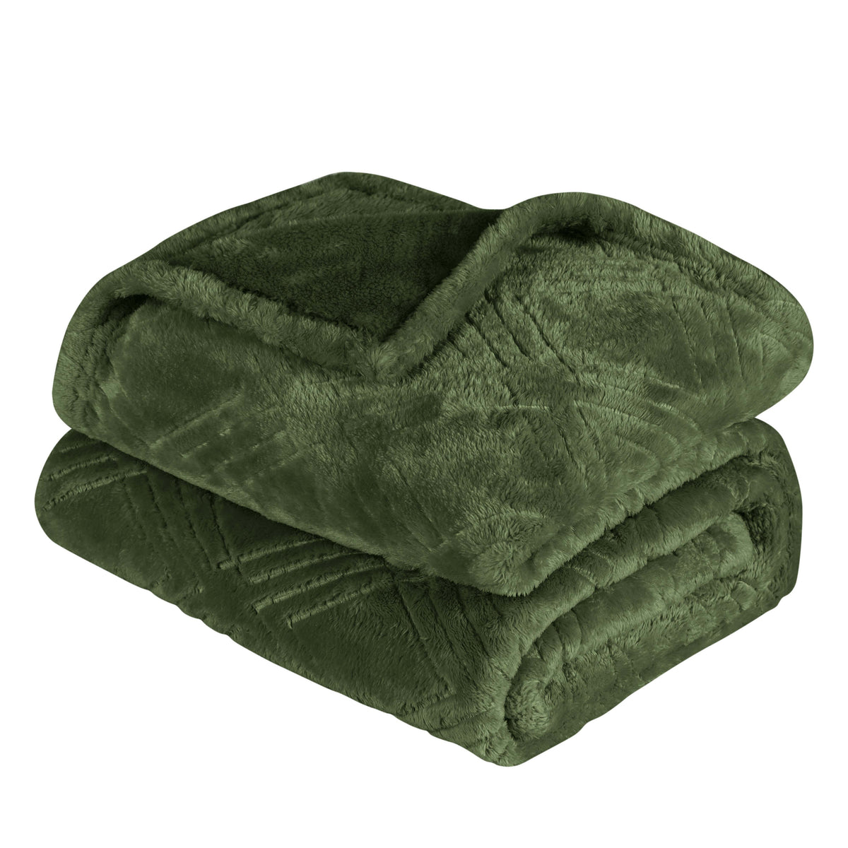 Superior Alaska Diamond Flannel Fleece Plush Ultra-Soft Blanket - Green