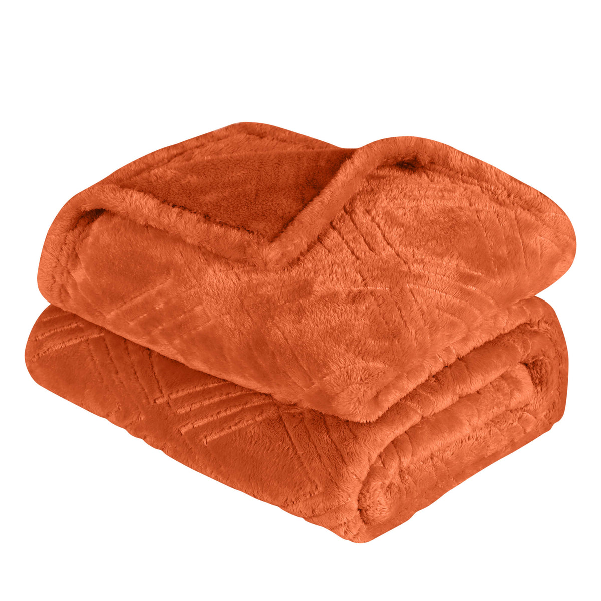 Superior Alaska Diamond Flannel Fleece Plush Ultra-Soft Blanket -  Rust