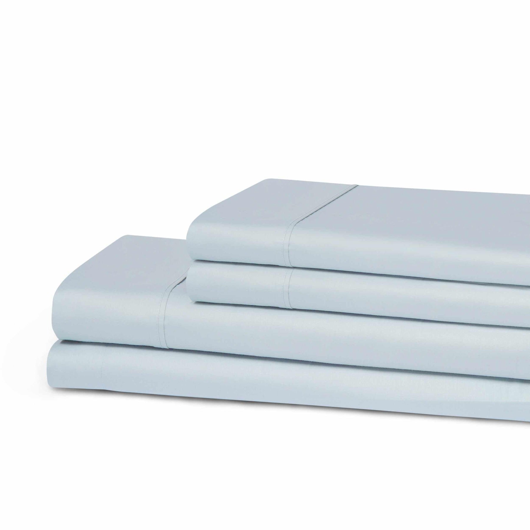 Superior 300 Thread Count Cotton Breathable Deep Pocket Solid Bed Sheet Set - Light Blue