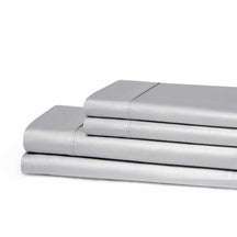 Superior 300 Thread Count Cotton Breathable Deep Pocket Solid Bed Sheet Set - Light Grey