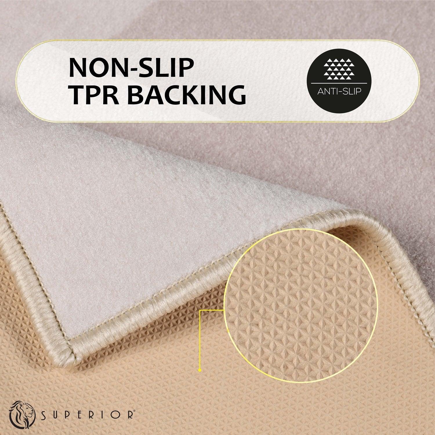 Superior Non-Slip Washable Cotton 2 Piece Bath Rug Set Square / Latte