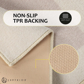  Superior Rome Non-Slip Machine Washable Bath Mat Set - Cream