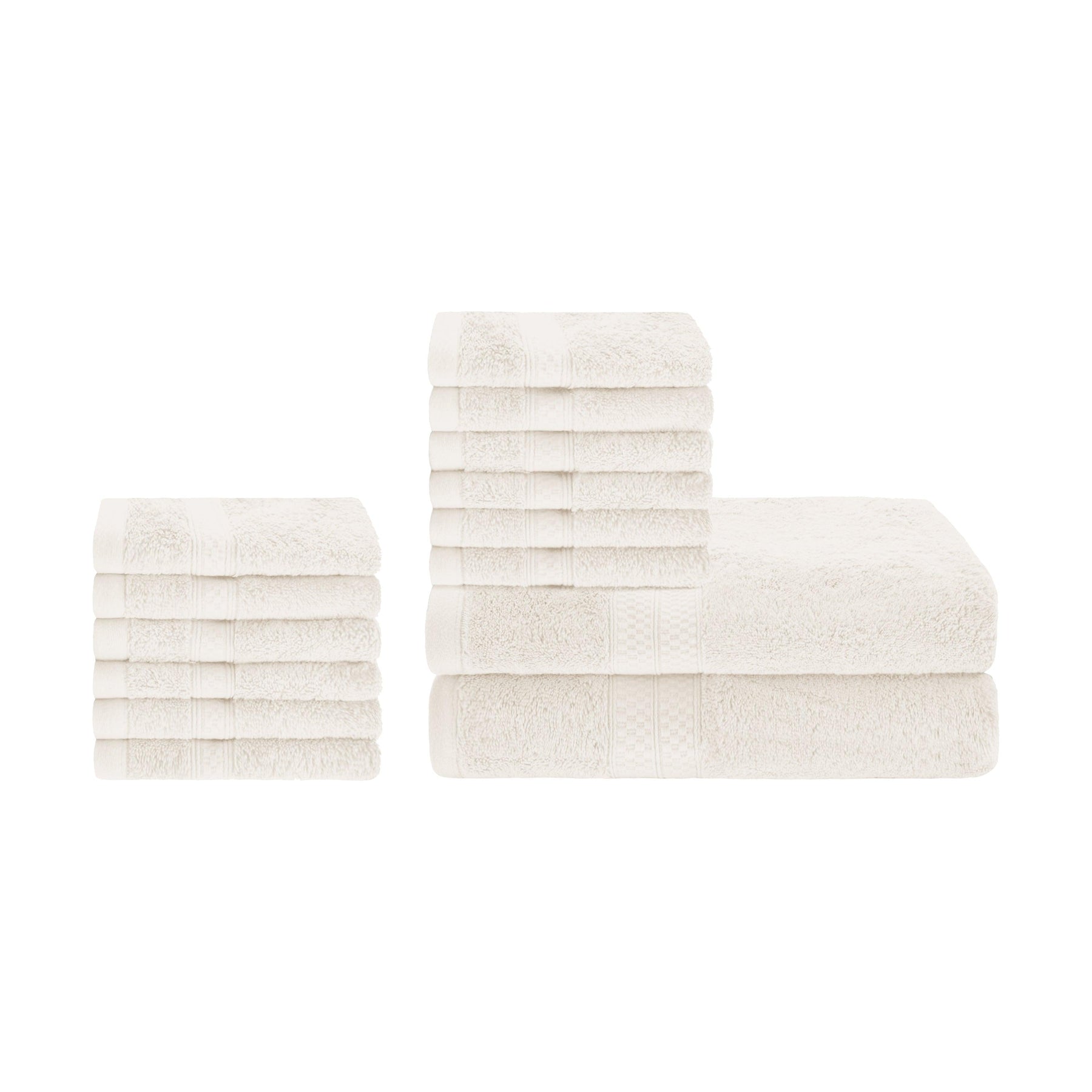 Ultra-Soft Hypoallergenic Rayon from Bamboo Cotton Blend Bath and Face Towel Set - Ivory