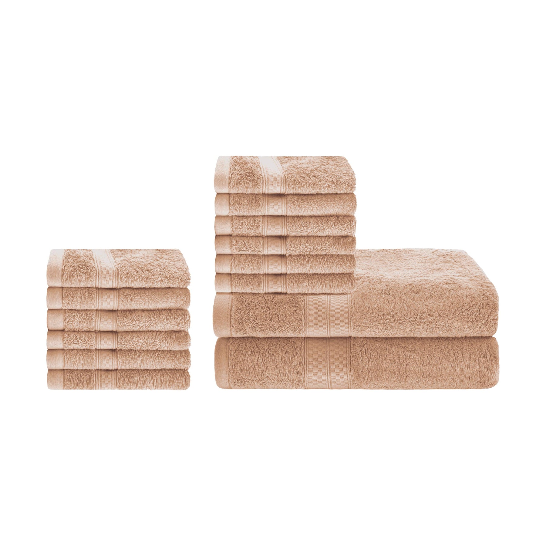 Ultra-Soft Hypoallergenic Rayon from Bamboo Cotton Blend Bath and Face Towel Set - Sand