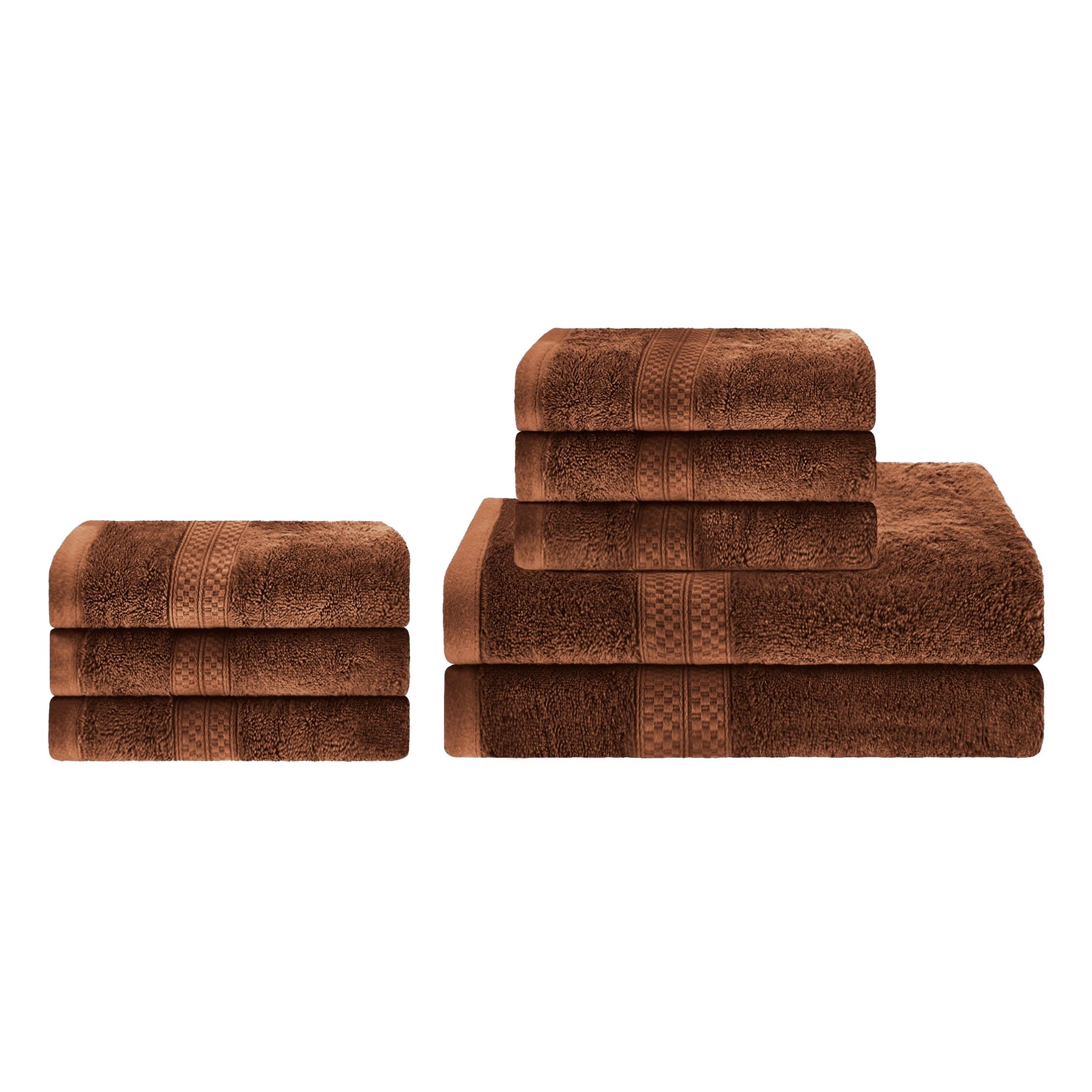Ultra-Soft Hypoallergenic Rayon from Bamboo Cotton Blend Bath and Hand Towel Set - Cocoa