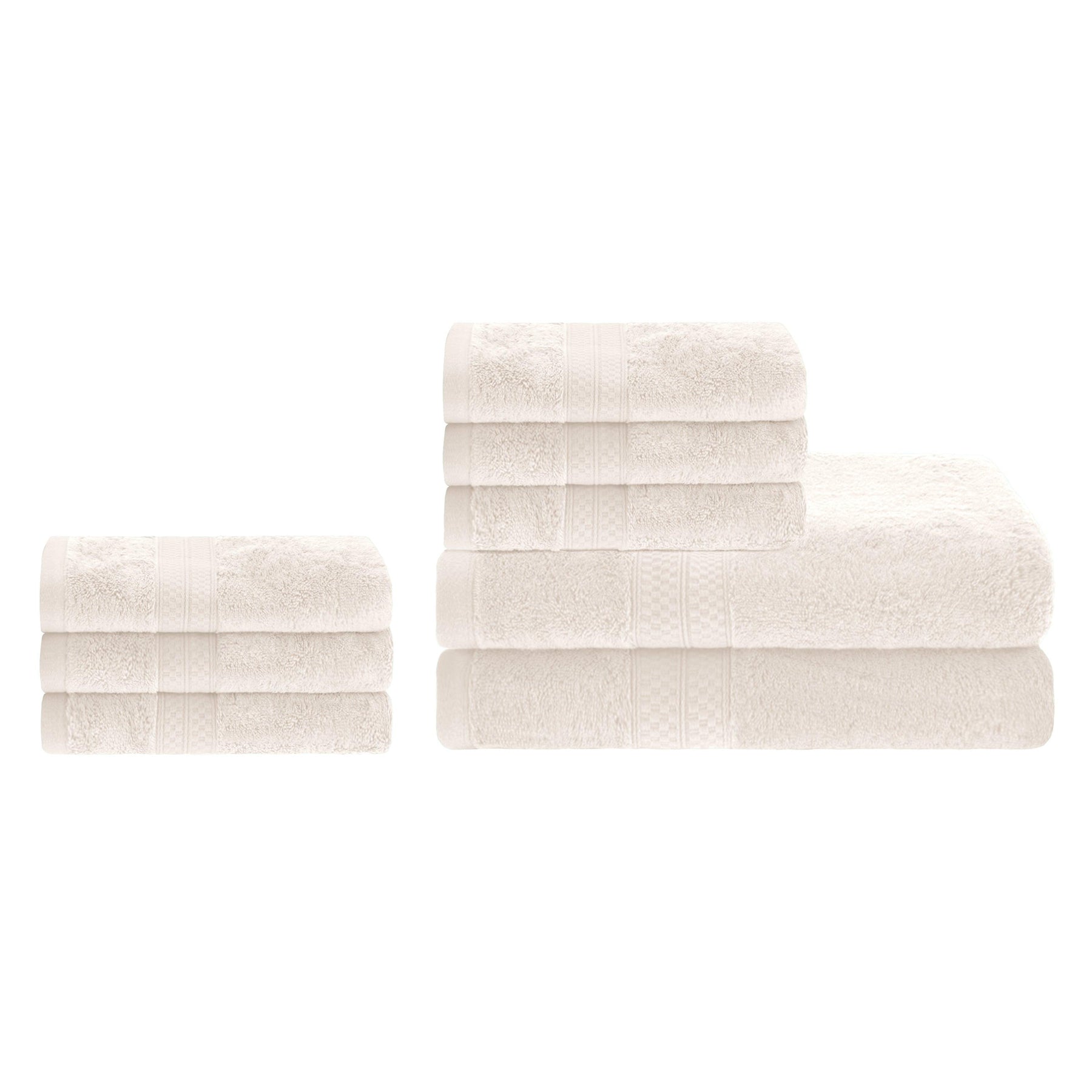 Ultra-Soft Hypoallergenic Rayon from Bamboo Cotton Blend Bath and Hand Towel Set -Ivory