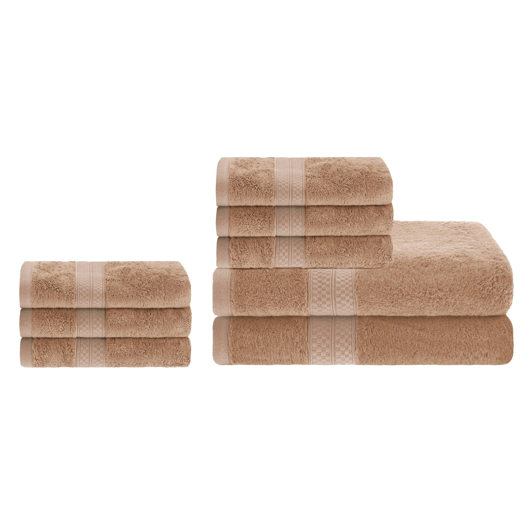 Ultra-Soft Hypoallergenic Rayon from Bamboo Cotton Blend Bath and Hand Towel set - Sand