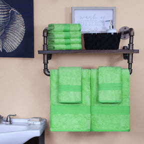  Ultra-Soft Hypoallergenic Rayon from Bamboo Cotton Blend Bath and Hand Towel Set -  Spring Green