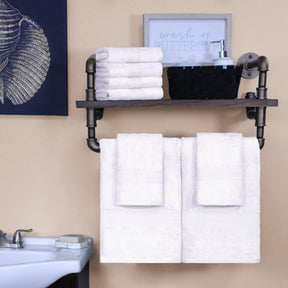  Ultra-Soft Hypoallergenic Rayon from Bamboo Cotton Blend Bath and Hand Towel Set -  White
