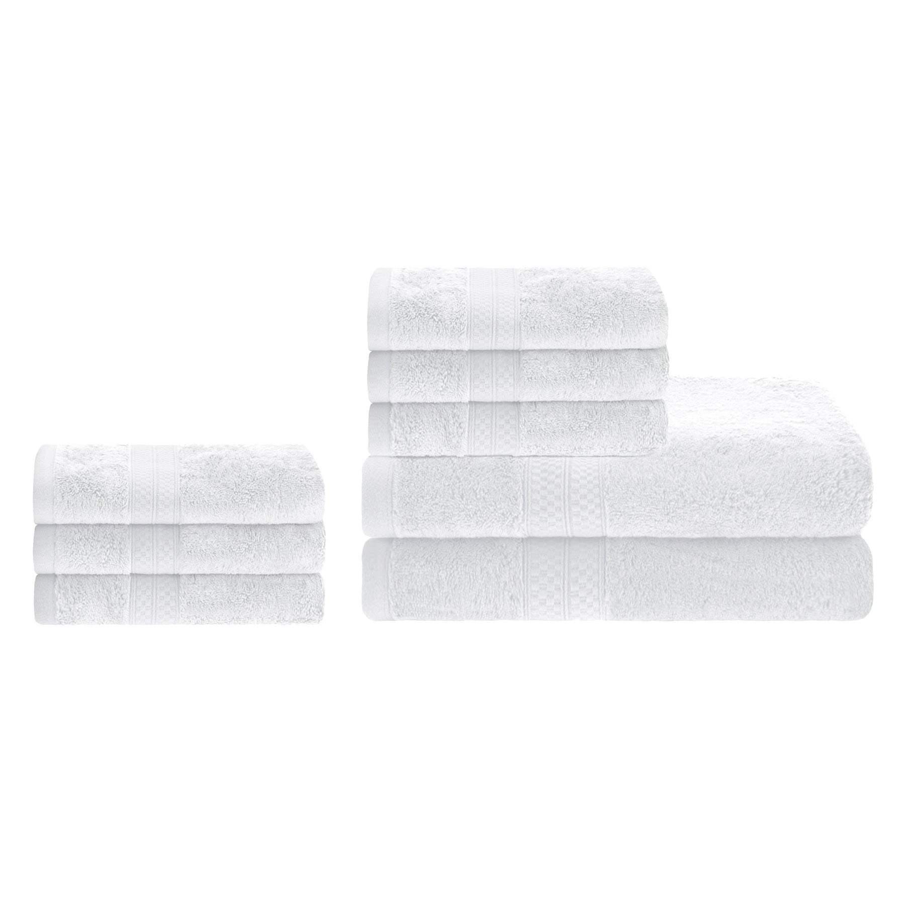Ultra-Soft Hypoallergenic Rayon from Bamboo Cotton Blend Bath and Hand Towel Set - white
