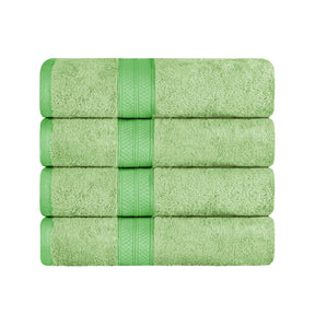  Ultra-Soft Hypoallergenic Rayon from Bamboo Cotton Blend Assorted Bath Towel Set -  Spring Green