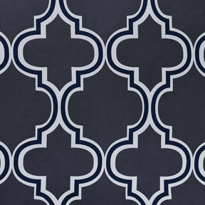 Blackout Modern Printed Bohemian Trellis Grommet Curtain Panel Set - Navy Blue