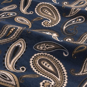 Superior Brushed Cotton Flannel Reversible Paisley Duvet Cover Set - Navy Blue