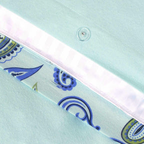 Superior Brushed Cotton Flannel Reversible Paisley Duvet Cover Set - Light Blue