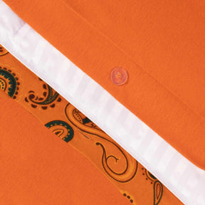 Superior Brushed Cotton Flannel Reversible Paisley Duvet Cover Set - Pumpkin