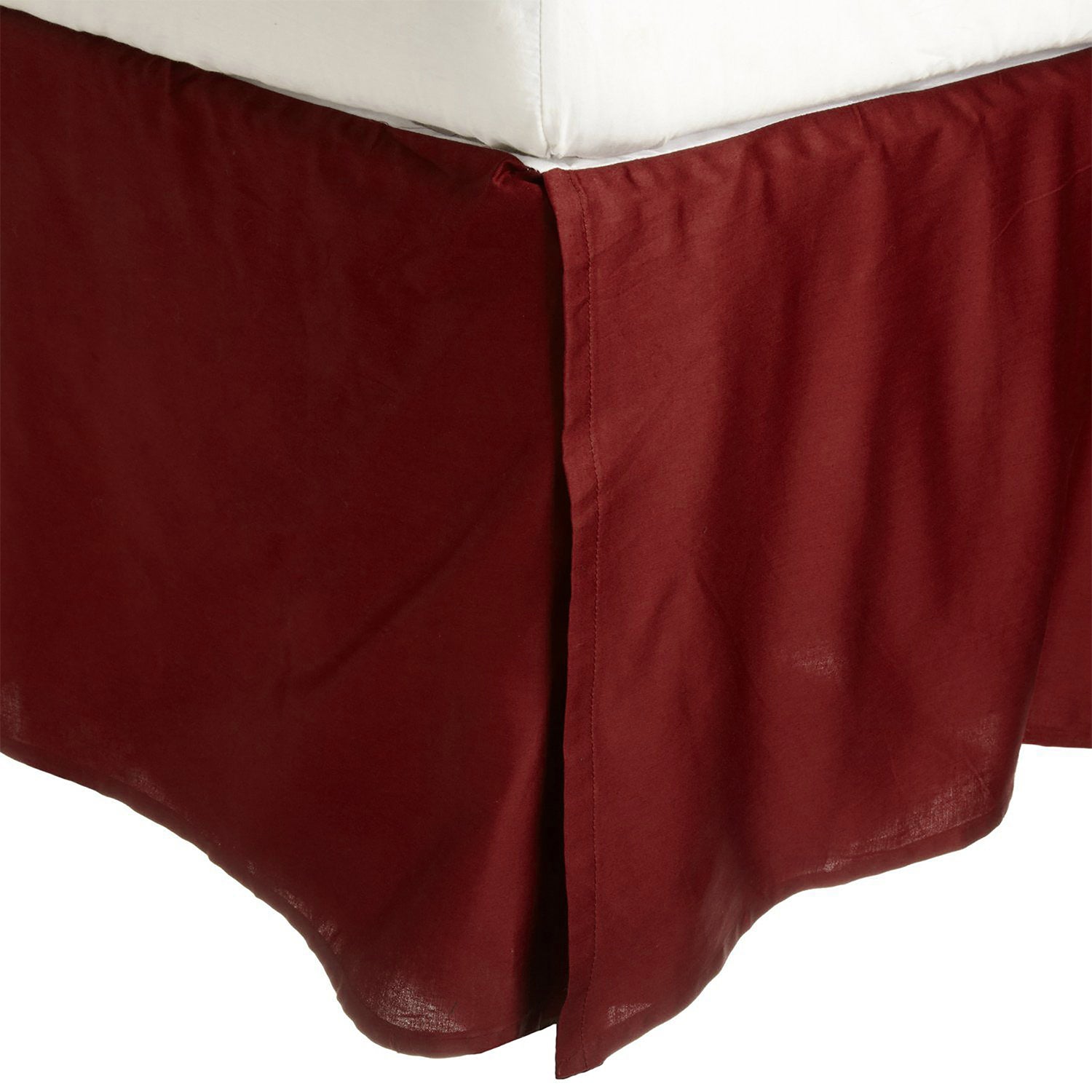 Superior Cotton 15 Inch Drop Solid Bed Skirt - Burgundy