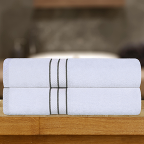  Ultra Plush Turkish Cotton Super Absorbent Solid 2-Piece Bath Sheet Set - Charcoal