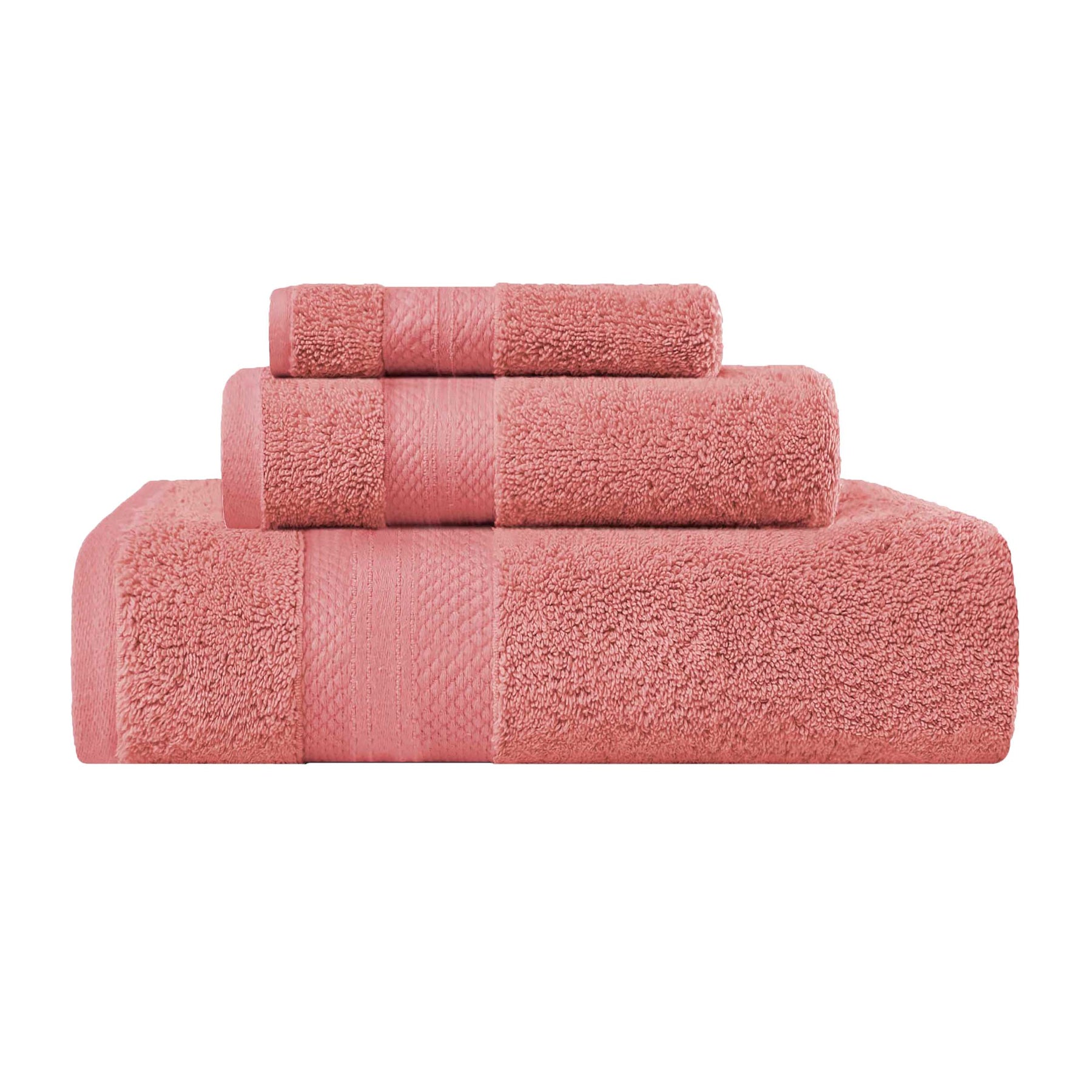 Superior Premium Turkish-Cotton Assorted Towel Set -  Coral