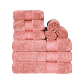 Superior Premium Turkish-Cotton Assorted Towel Set -  Coral