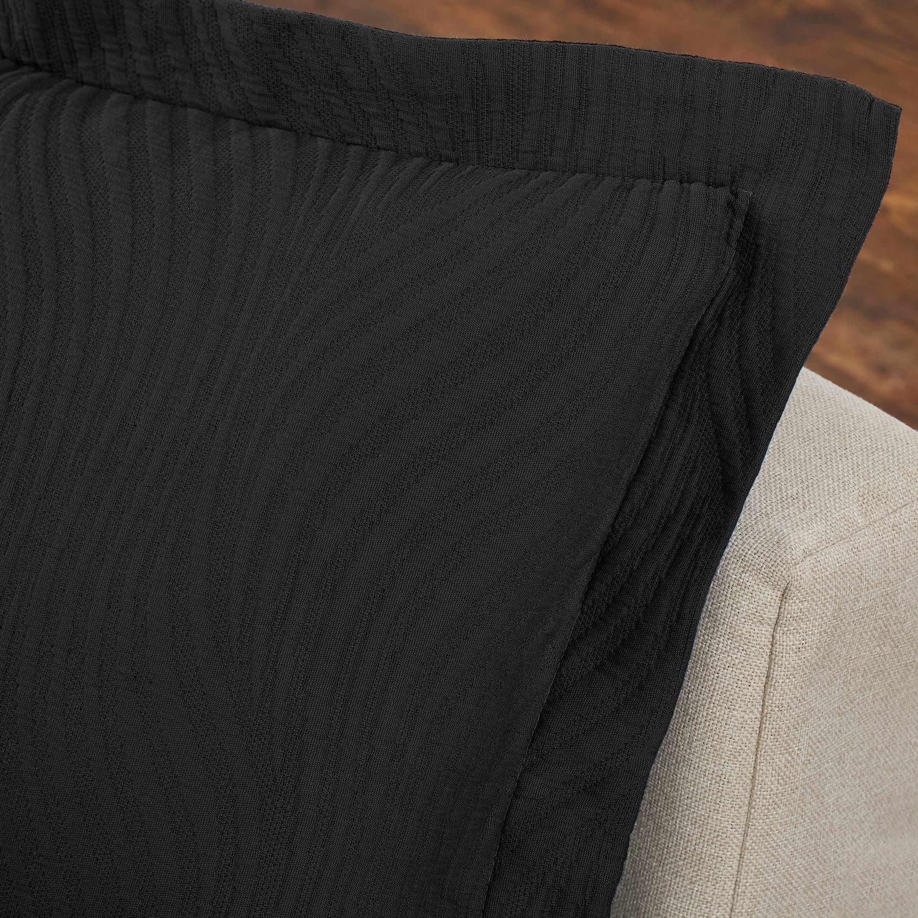 Cascade Cotton Jacquard Matelasse 3-Piece Bedspread Set - Black