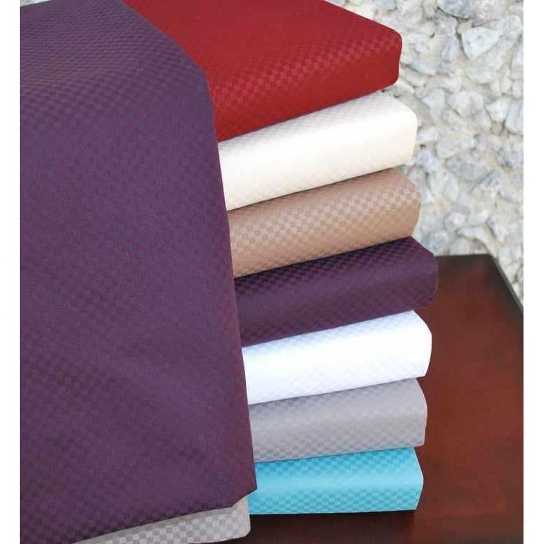  Superior Checkered Cotton Blend Duvet Cover Set - Burgundy