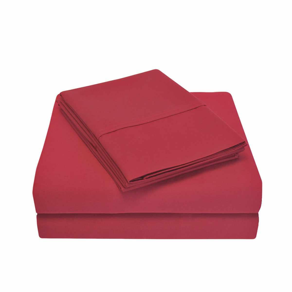 Superior Classic 700-Thread Count Egyptian Cotton Solid Bed Sheet Set - Burgundy