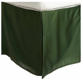 Cotton 15 Inch Drop Bed Skirt - Green