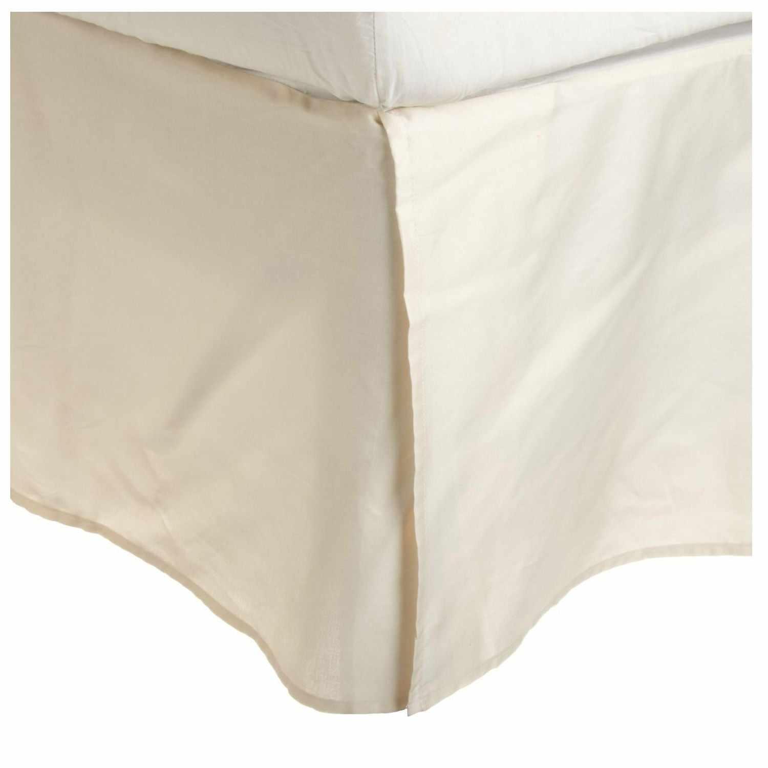 Cotton 15 Inch Drop Bed Skirt - Ivory