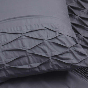 Superior Cozy Pleated Diamond Comforter Set - Grey