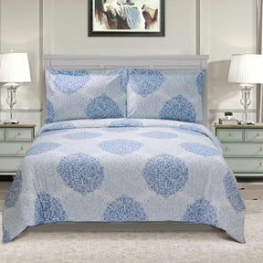  Crawford 300-Thread Count Cotton 3-Piece Duvet Cover Set - Blue
