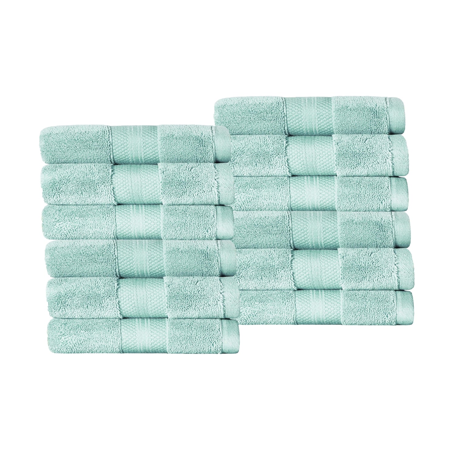 Superior Premium Turkish-Cotton Assorted Towel Set - Dusty Aqua